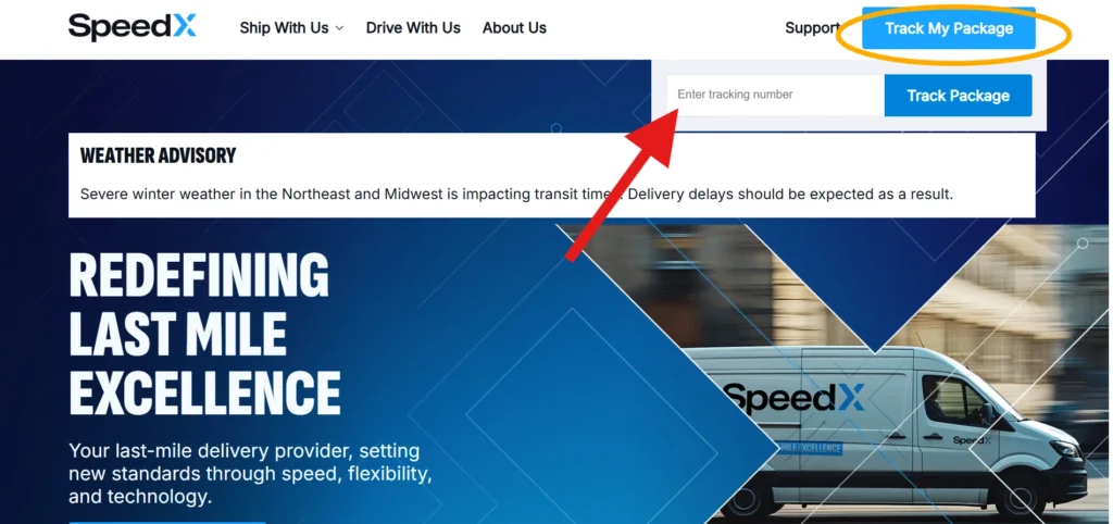 SpeedX Tracking Number